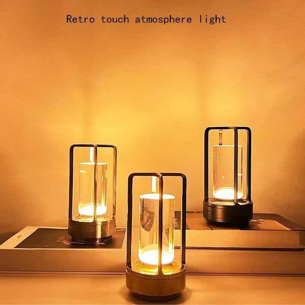 Outdoor Light Luxury Retro Style Camping Atmosphere Light Bar Restaurant Rechargeable Desk Lamp Touch Decoration Night Light Z250225