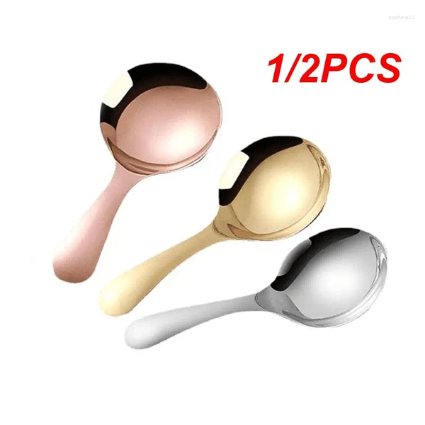 Dinnerware Sets 1/2PCS Mini Teaspoon Easy To Clean Spoon With Short Handle Cookware/drinkware/tableware/accessories Round Head