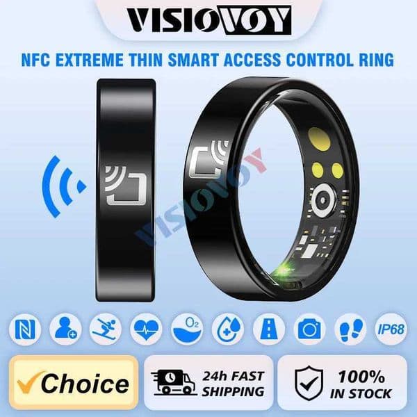 Visiovoy Smart Ring with NFC for Men and Women Health and Sleep Monitor 5ATM Water Resistant Multi-Sport Mode W250225