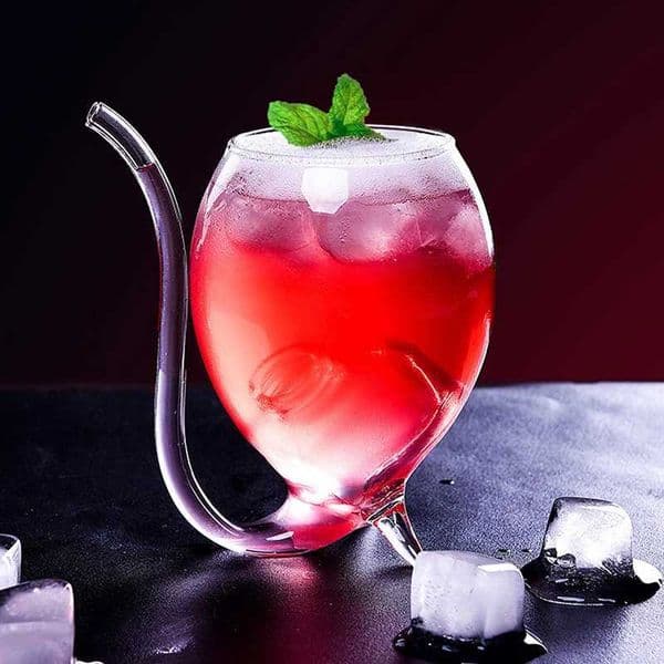 Wine Whiskey Glass Heat Resistant Sucking Juice Milk Drinking Tube Straw Cup Creative Wine Glass High Quality Glass CupXJ250225