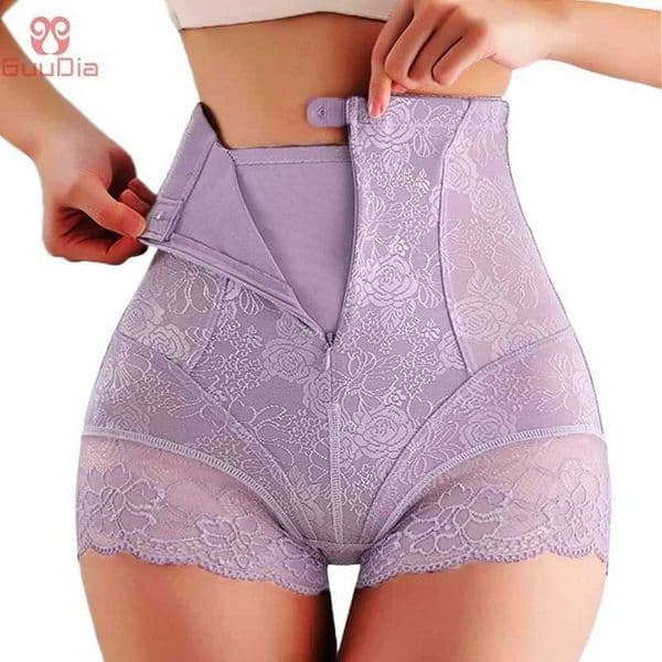 New Arrival GUUDIA Hook Zipper Closure Lace High Waist Tummy Control Shapewear Panty Invisable Slimming Shaping Women Underwear Shaper Panty Z250225