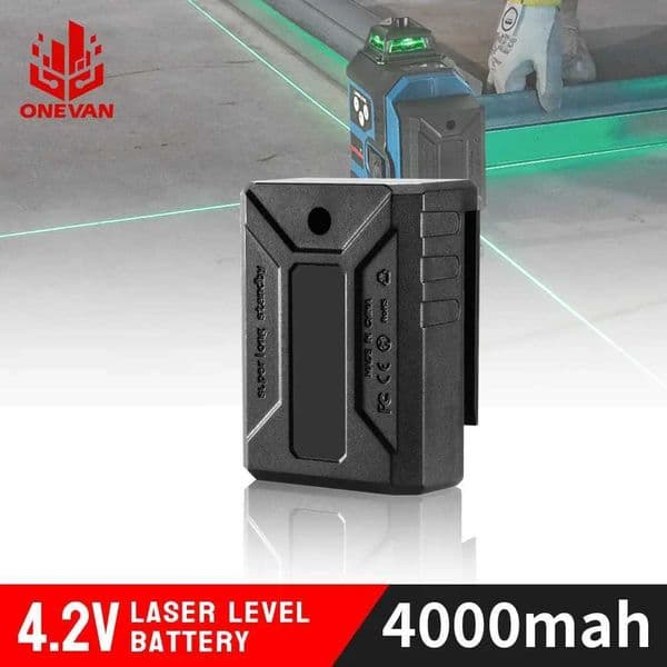 4000mAh rechargeable 4.2V lithium battery high power suitable for 8-row 12 row 16 row laser horizontal push universal battery X250225