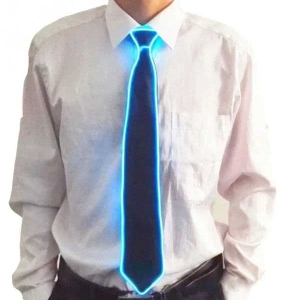 Men Glowing Tie Wire Neon LED Luminous Tie Glasses Cosplay Party Halloween Christmas Luminous Light Up DJ Bar Club Stage Prop X250225