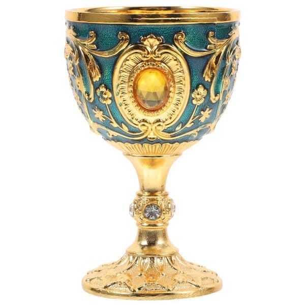 Vintage Medieval Chalice Goblet Retro Metal Shot Glasses Decorative Wine Goblet Holy Water Cup for Halloween Ceremonial UseXJ250225