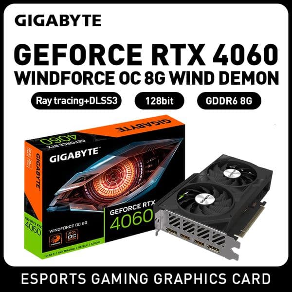 Gigabyte RTX4060 8GB New Desktop Esports Game Design Professional Graphics Independent Graphics Card Video Card