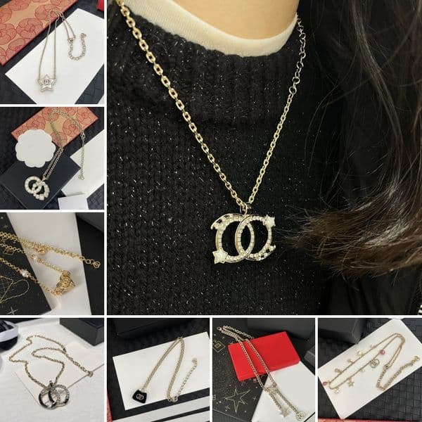 Extravagant Pearl Necklace Jewelry Women Necklace Choker Chain Crystal Geometry Necklaces Sweater Chain Accessories Party Love Gifts Copper Material
