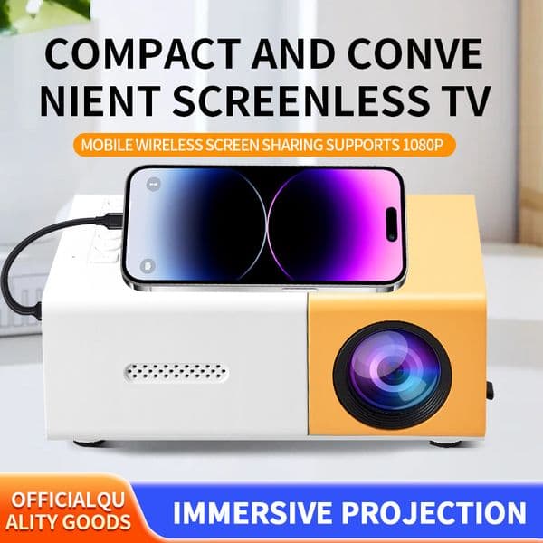 Compact YG300 HD 1080p Projector with Built-in Smart Features for Streaming Movies and Games at Home