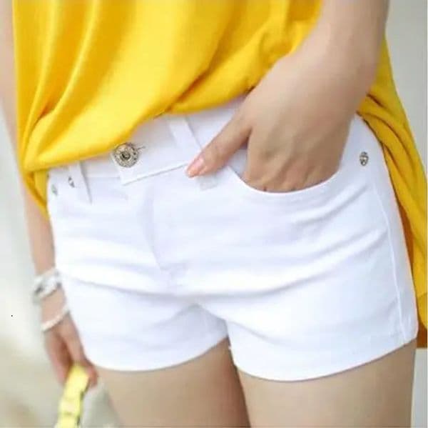 Summer Womens Casual Jeans Shorts Ladies Solid White Black Denim Shorts Female Slim Leisure Denim Shorts Feminino 250226