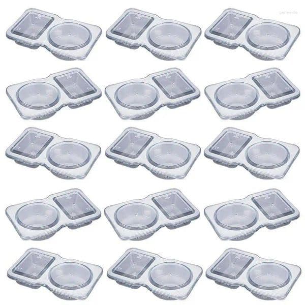 Storage Bottles 30Pcs Double Compartment Seasoning Container With Lid Reusable Snack Box Leak-Proof Food B2