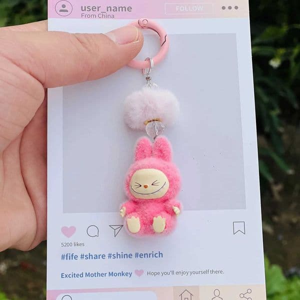 2026 New New Game And Toy Free Shipping Mini Flocking Labubu Kaii Particle Bag Phone Charm Stuff Animal Keychain Gift Designer 197 Zwj Ly Toy