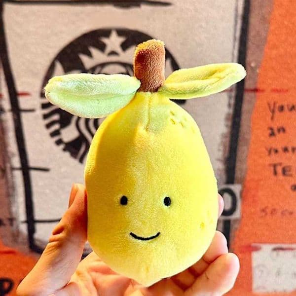 Cute Lemon Plush Toy Key Chain Fruit Vegetable Doll Pendant Key Ring Backpack Charms Car Bag Decor Z250227