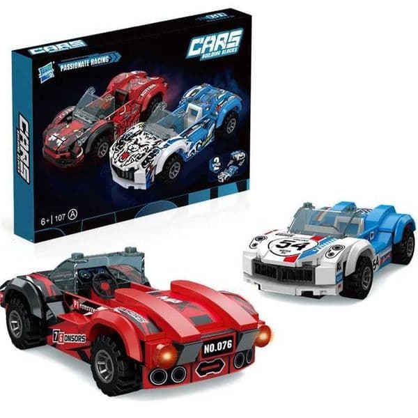 Childrens small particle racing model compatible with certain high building block car assembly puzzle toy boy gift aa891