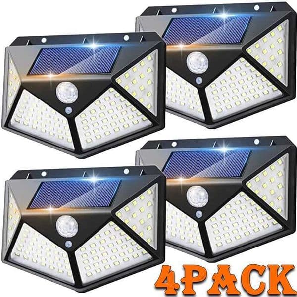 1/2/4Pcs 100 LED Solar Wall Lights Outdoor Solar Lamp PIR Motion Sensor Solar Powered Sunlight Street Light for Garden Light Z250301