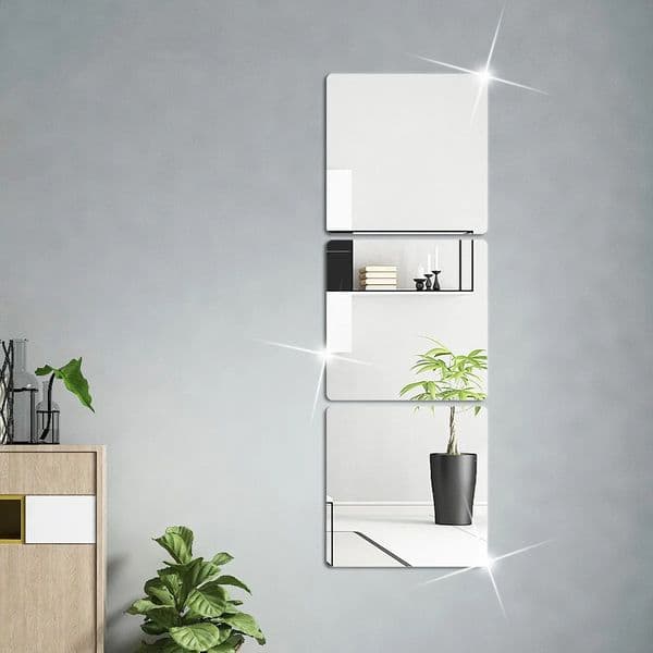 4pcs 2030cm 3D Selfadhesive Mirror Wall Stickers Thickened 2mm Flexible DIY Art Acrylic Living Room Decoration 250228