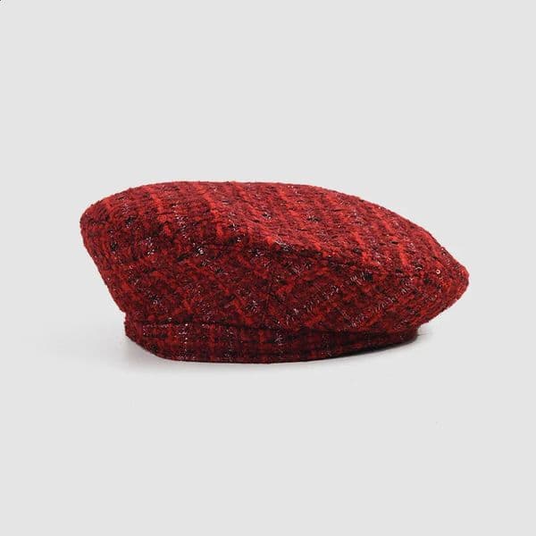 USPOP Red Beret Women Autumn Winter British Retro Tweed Berets French retro beret 250226