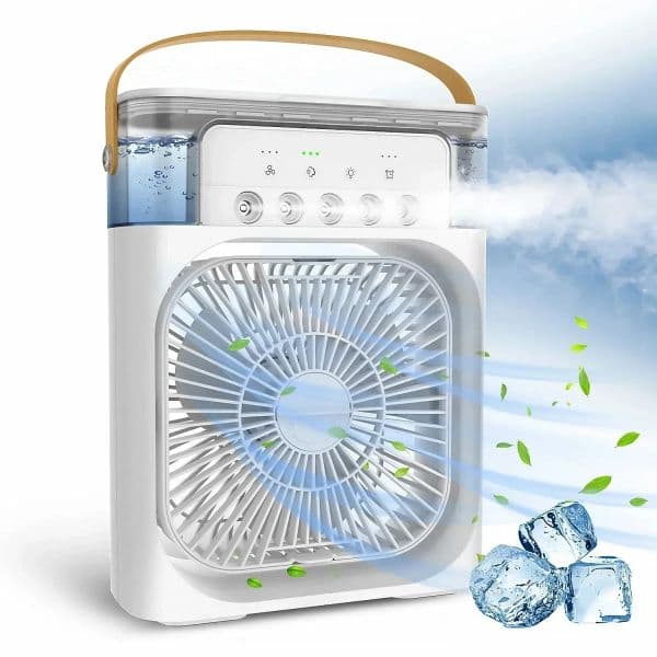 Portable Humidifier Conditioners USB Electric Fan LED Night Light Water Mist Fun 3 In 1 Air Cooler Humidifie For Home