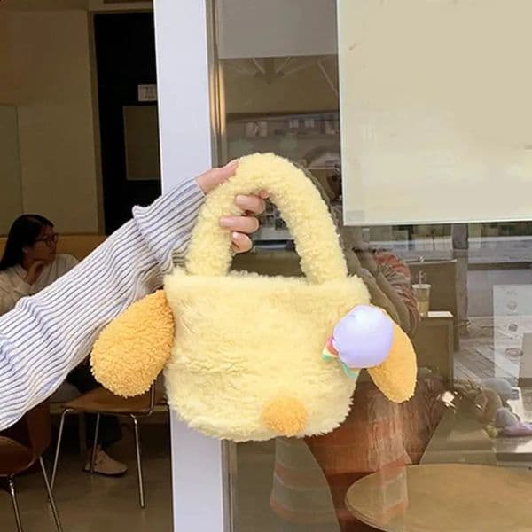 Ship from US Plush Shoulder Bag Cartoon Dating Fuzzy Coin Pouch Cute Ladies Comfortable For Women And Girls 250228FBB