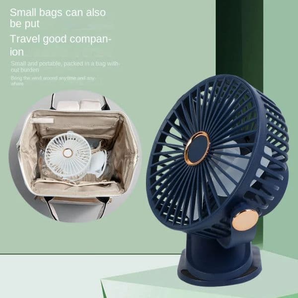 Portable USB Table Type 5000/10000mAh Rechargeable Mini Desk 720 Degree Rotation 5 Speeds Adjustable Clip-on Fan