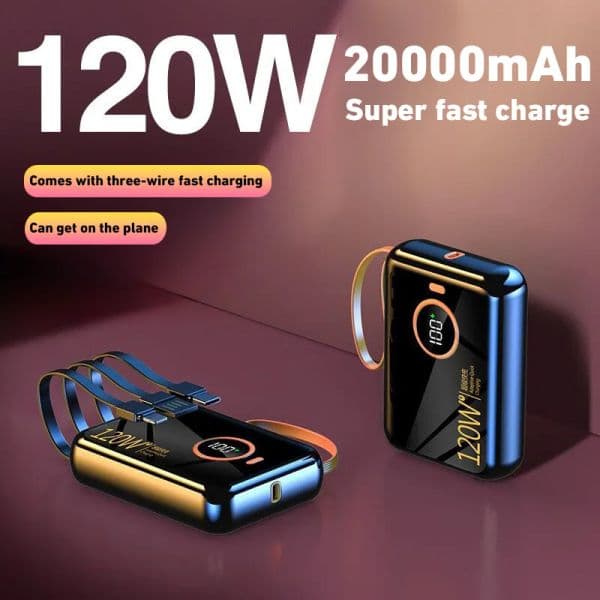 10000mAh High Capacity 120W Fast Charging Power Bank Portable Charger Battery Pack Powerbank for iPhone Huawei Samsung