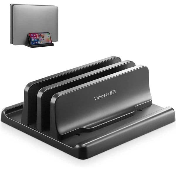 Dual slot adjustable vertical laptop stand ABS plastic 4-in-1 design saves space on MacBook Chromebook Surface Book iPadXJ220228