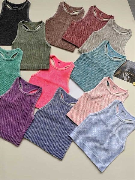 Seamless Yoga Top Fitness Sports Gym Running Vest Workout Women Athleisure Sleeveless Crop TopXJ250228