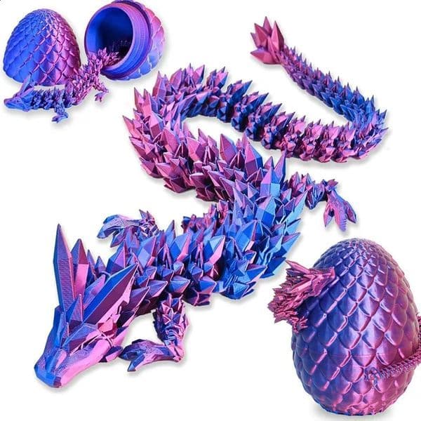 Creative Decompression Dragon Egg Chameleon Pendulum 3D Printing Year Gift Colorful Set Desktop Ornament Kid Toy 250228