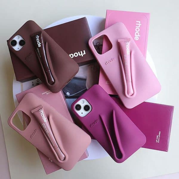 RHODE phone case With Box lip gloss Lipstick Case iphone 16 pro max cases Lipstick Lip Balm 3D Make-Up Silicone Case for iPhone 15 14 13 12 11 Holder Cover Silicone Soft