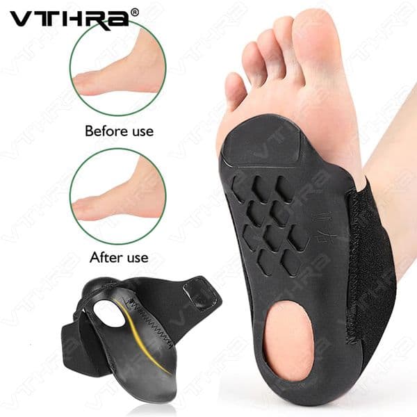 VTHRA Arch Support Orthopedic Insole For Walk With Arch Half Pad X/O Type Leg With Self-Adhesive Strap Wearable Shoe Heel Cover 250528