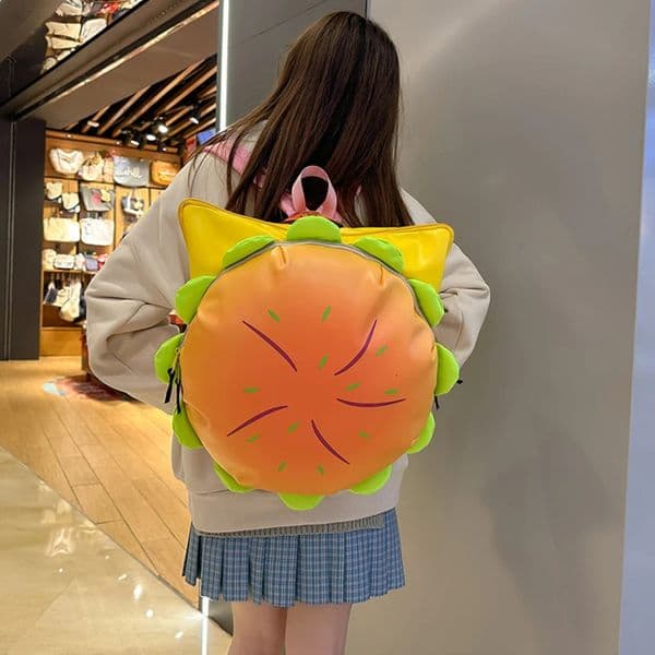 Cartoon Cute Multi-storey Hamburger Travel Backpack Women Large Capacity Personality Waterproof School Backpacks for Girls Gift 250530BJ