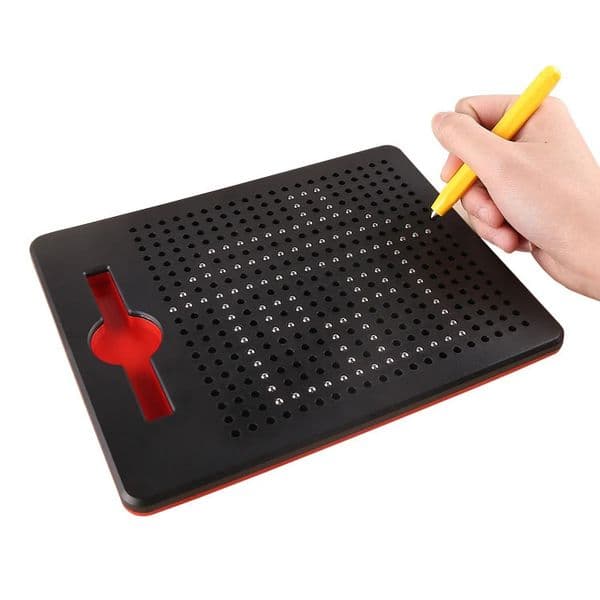 1 Pack steel ball magnetic drawing board red and black double-sided graffiti fun ideal holiday gift. 250530