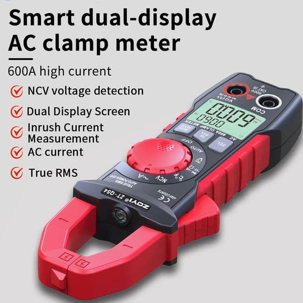 ZOYI Digital Clamp Meter DC/AC Current 4000 Counts Multimeter Ammeter Voltage Tester Car Amp Hz Capacitance NCV Ohm Test 250529BJ