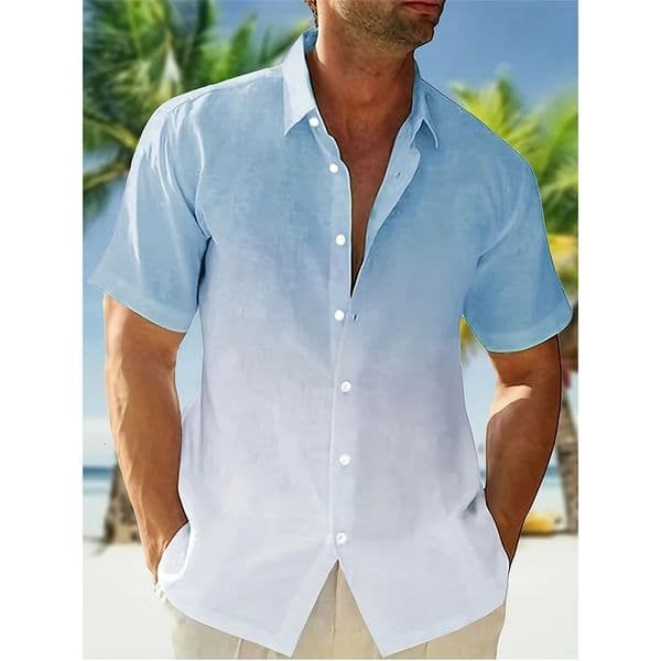 Summer Gradient 3D Print Hawaiian Beach Shirts Men Women Casual Fashion Streetwear Oversized Short Sleeve Shirt Man Tops Blouse 250530BJ