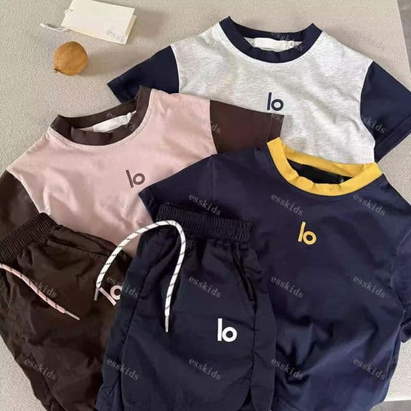 Kids Summer Sets Tracksuits Boy Designer Clothing Girls Leisure Two-piece Set Luxury Letter Short Sleeve Quick Drying Shorts Children Sport Set DPD2506022