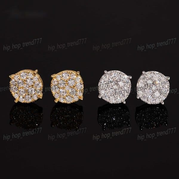 Fine Jewelry Pass Tester Stocks 925 Sterling Silver Iced Out Hip Hop Jewelry VVS Sparkling Moissanite Stud Earring Men Earrings