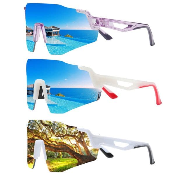 One-piece Large Frame Photochromic Windproof Outdoor Cycling Sports Glasses Unisex Mountaineering Sunglasses