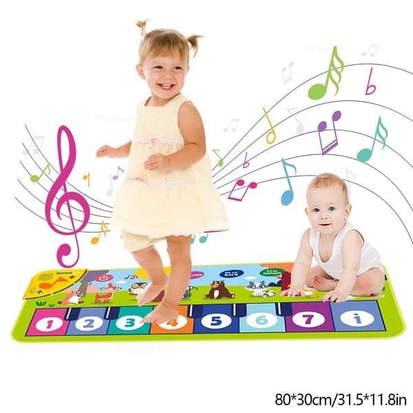 Piano Mat for Kids 80*30cm Toddlers Floor Keyboard Dance Mat Play Musical Carpet Music Instrument Toys Toddlers Girl Boy Gift 250528