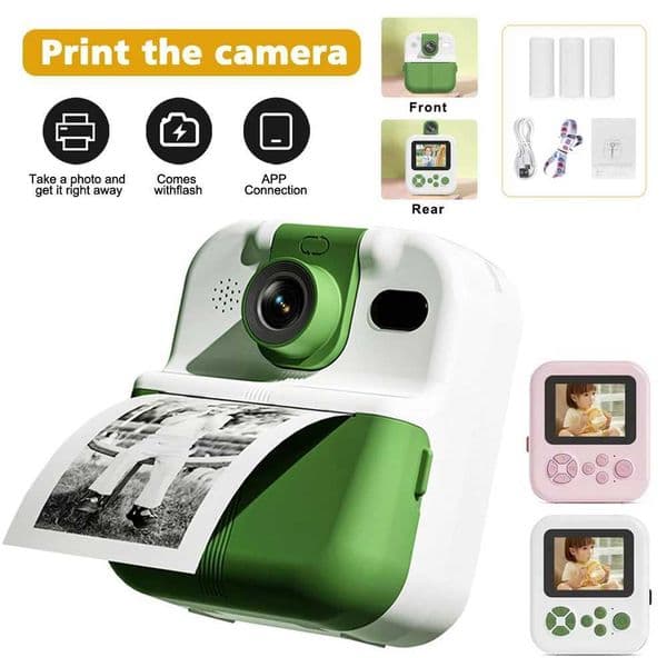 Children Digital Camera Instant Print Photo Kids Thermal Print Mini Camcorder with 32G Card for Boys Girls Toys Birthday GiftsXJ250603