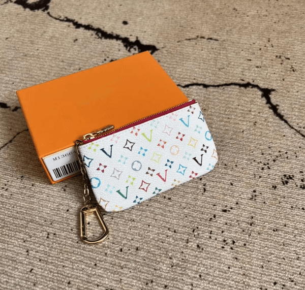multicolor Pouch Key Man Women Trendy keychain Small Wallet key ring Designer Colorful wallet Zipper coin purse With box