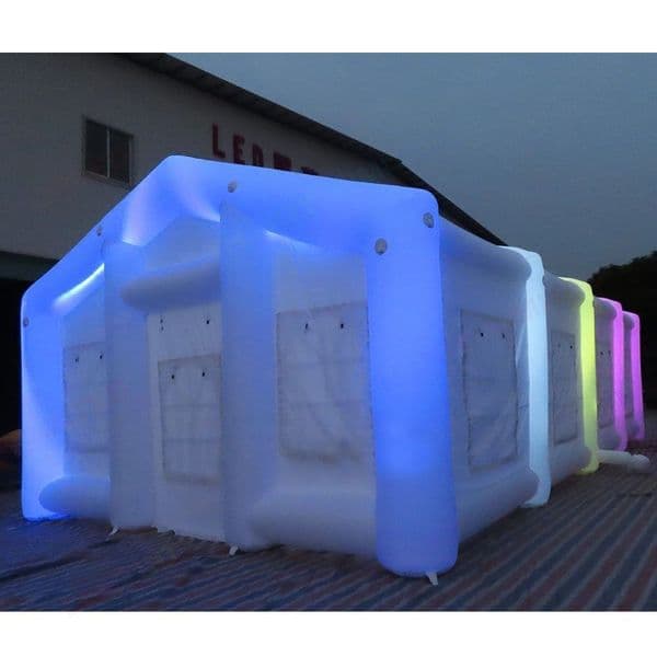 Professional Inflatable Wedding Tent White Party Event Tent Shelter with Colorful LED Lighting With blower free ship to your door