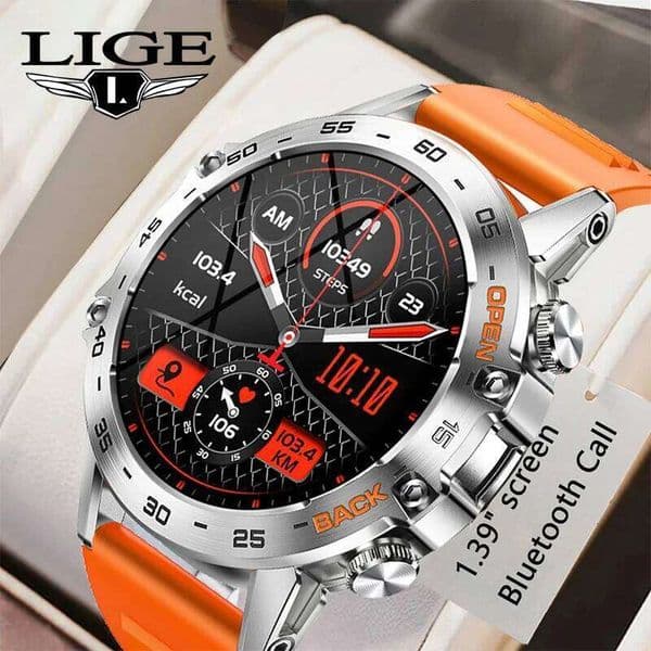 LIGE New1.39" Bluetooth Call Smart Watch Men Outdoor Sport Fiess Heart Rate Health Monitoring Smartwatch for Android IOS Phone