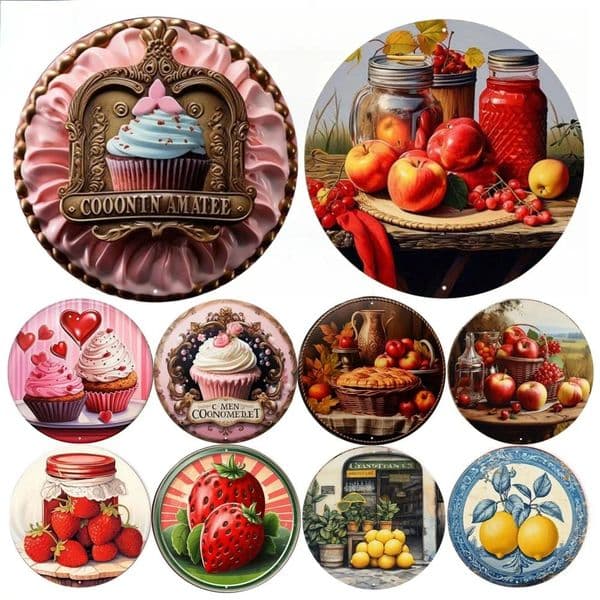 Round Metal Aluminum Sign Art Painting Wreath Decorative Plates Entrance Decor Gift Mask Theme For Bar Club Home Room Wall Decor 250529