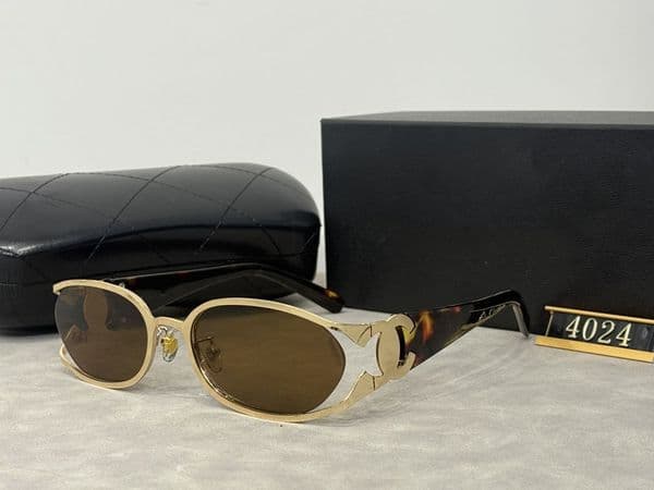 2025 New sunglasses Style Retro Oval Sunglasses for Women men Trendy And Classic Shades Metal Sunglasses With Box
