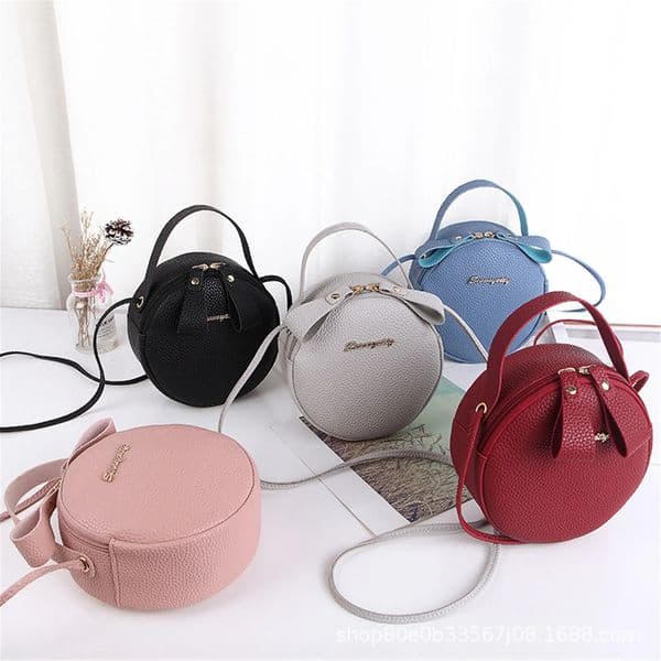 Womens Shoulder Bags Lychee Pattern Small Round Bag Crossbody Bags Mini Messenger Wallets Fashion Ladies Leather Handbags Tote 250530