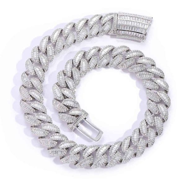Hip hop Necklace 20mm thick mixed with T-square Moissanite Miami CUBAN CHAIN heavy industry domineering mens Necklace