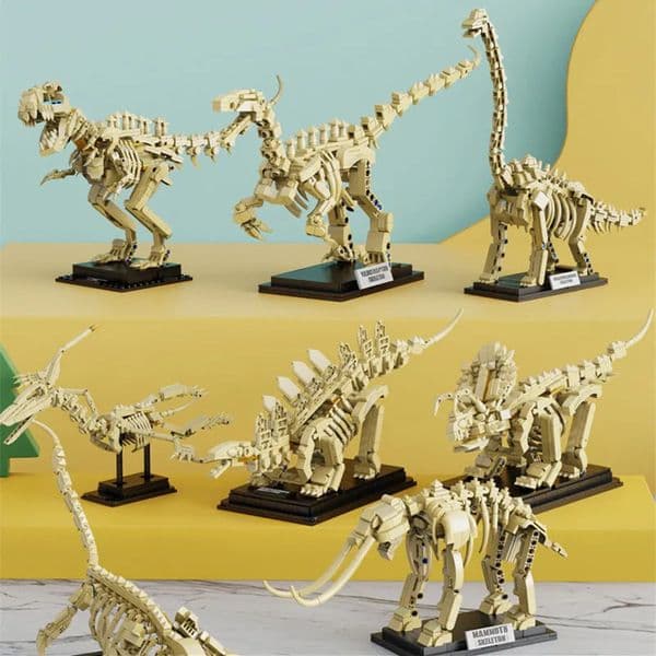 Dinosaur Skeleton Fossils Building Blocks Jurassic Park World Tyrannosaurus Rex Model Bricks Toys For Children Boys Gifts 250604