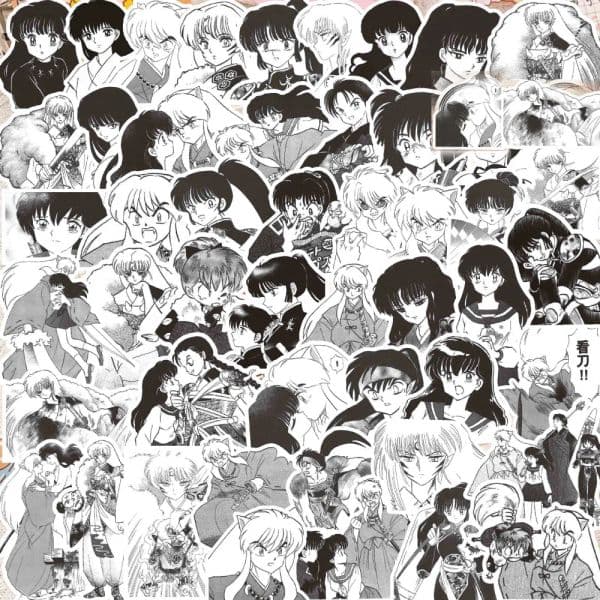 10/68pcs Inuyasha Higurashi Kagome Stickers Pack DIY Decoration Phone Case Laptop Skin Cute Anime Sticker Kawaii Art Supplies