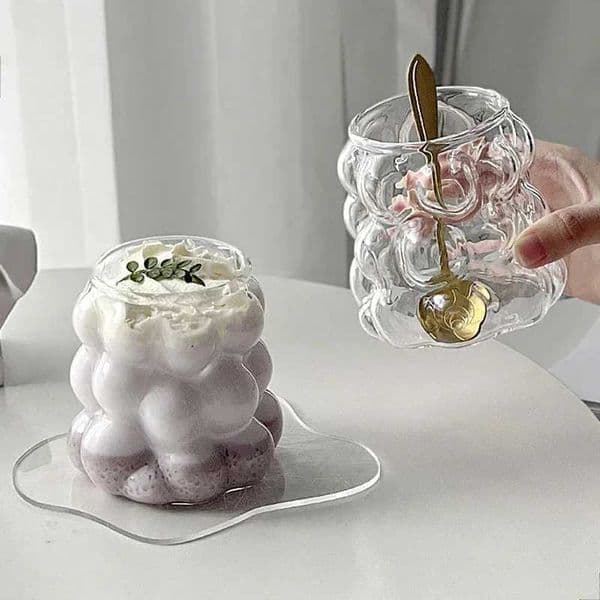 Creative Grape Shape Glass Cup Transparent Glass Cups with Handle Drinking Juice Beer Milk Tea Drinking Cup Coffee Mug Cups X250605