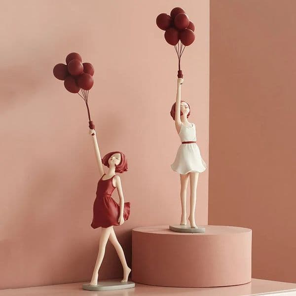 Creative Balloon Girl Decoration for Home Figure Sculpture Statue Living Room Bedroom Desk Ornaments Craft Christmas Gift 250604