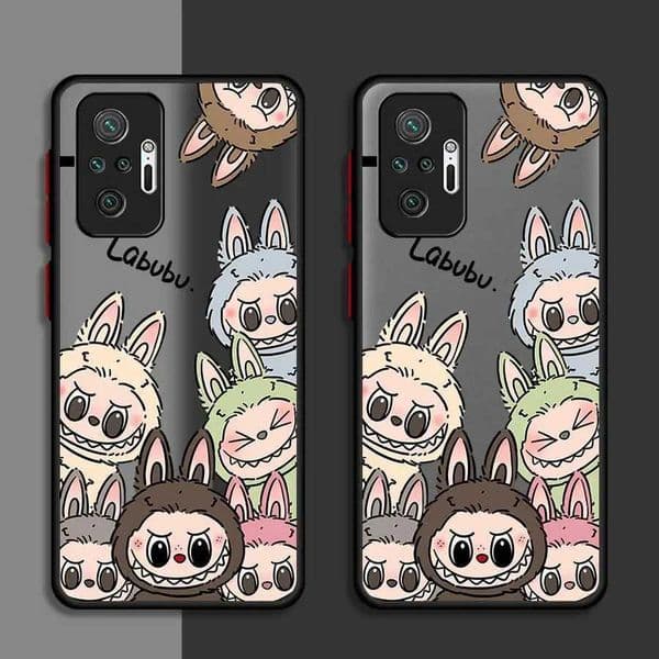 Cartoon Labubu Phone Case for Redmi Note 12s 9 14Pro 13 Pro 8T 9S 11 10 Pro 14 8 Pro 13 7 12 Pro+ 10S 11S Black Edge X2506058