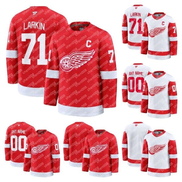 Wings Jersey Hockey Jonatan Berggren Erik Gustafsson Michael Rasmussen Joe Veleno Ben Chiarot Albert Johansson Elmer Soderblom Lucas Raymond Alex DeBrincat